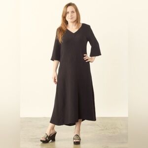 Bryn Walker Cotton Gauze Black Maxi Dress Size Medium Minimalist Sustainable